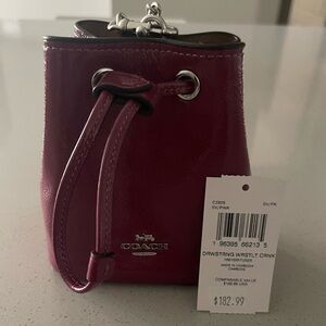 Coach Drawstring Wristlet in Pink NWT
